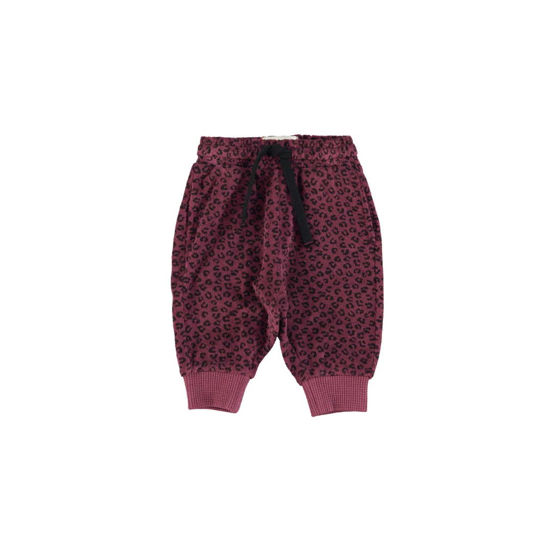 Baby eggplant leopard terry jogging suit