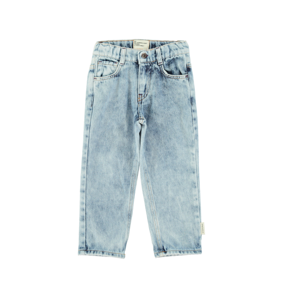 Unisex jeans in faded blue denim
