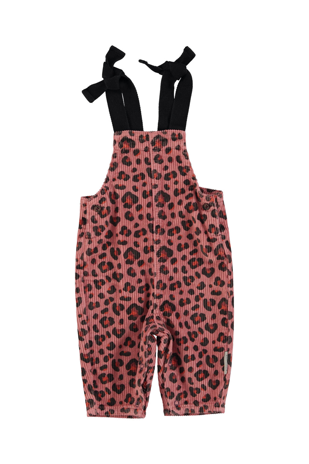 Baby pink overalls with animal print