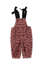 Baby pink overalls with animal print