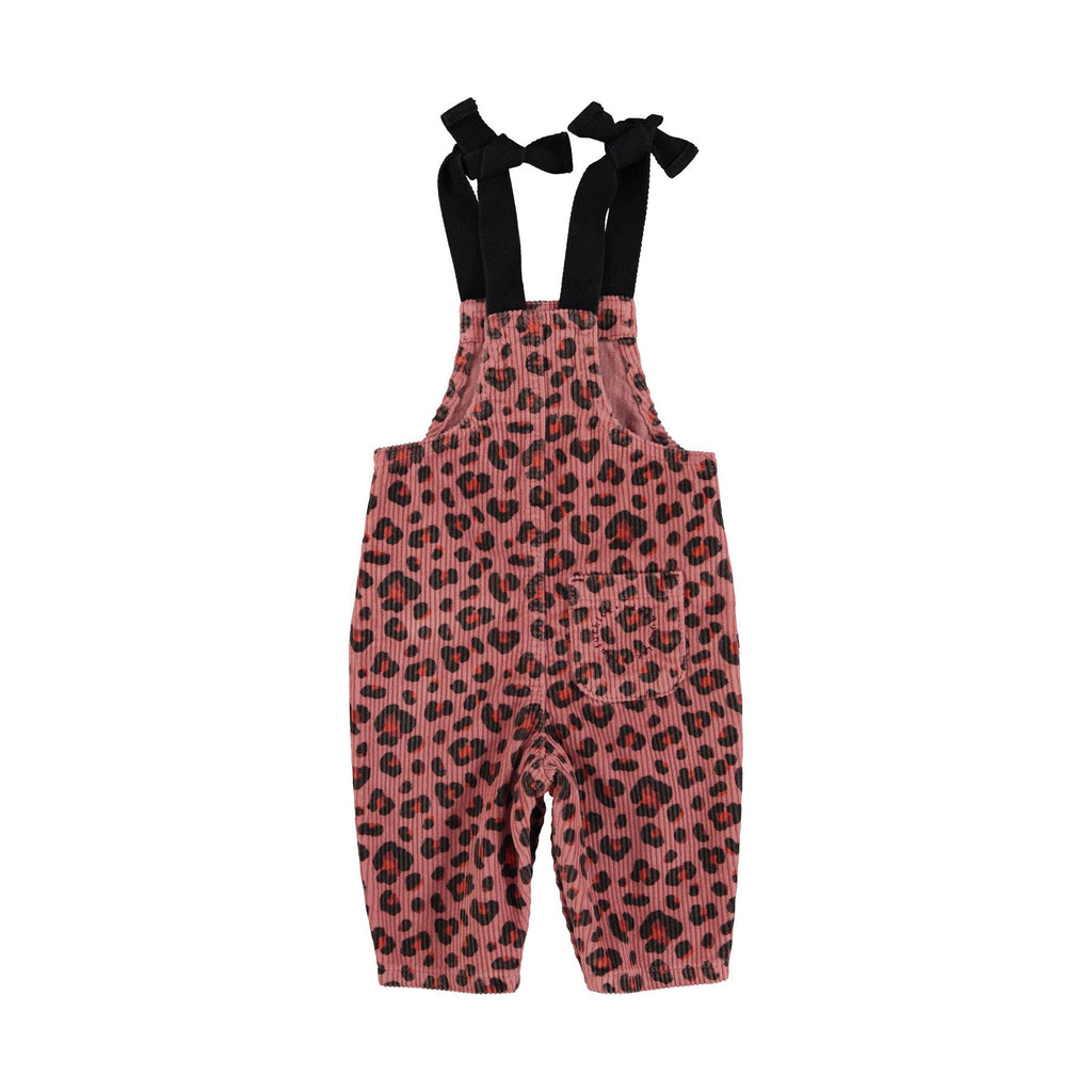 Baby pink overalls with animal print