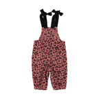 Baby pink overalls with animal print
