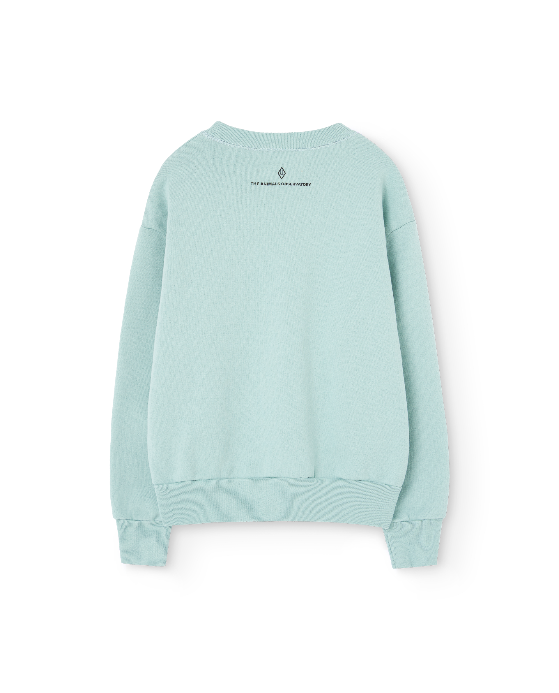 Sweatshirt with Flower Design – Light Blue-Grey
