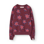 Burgundy Shark sweatshirt with stars