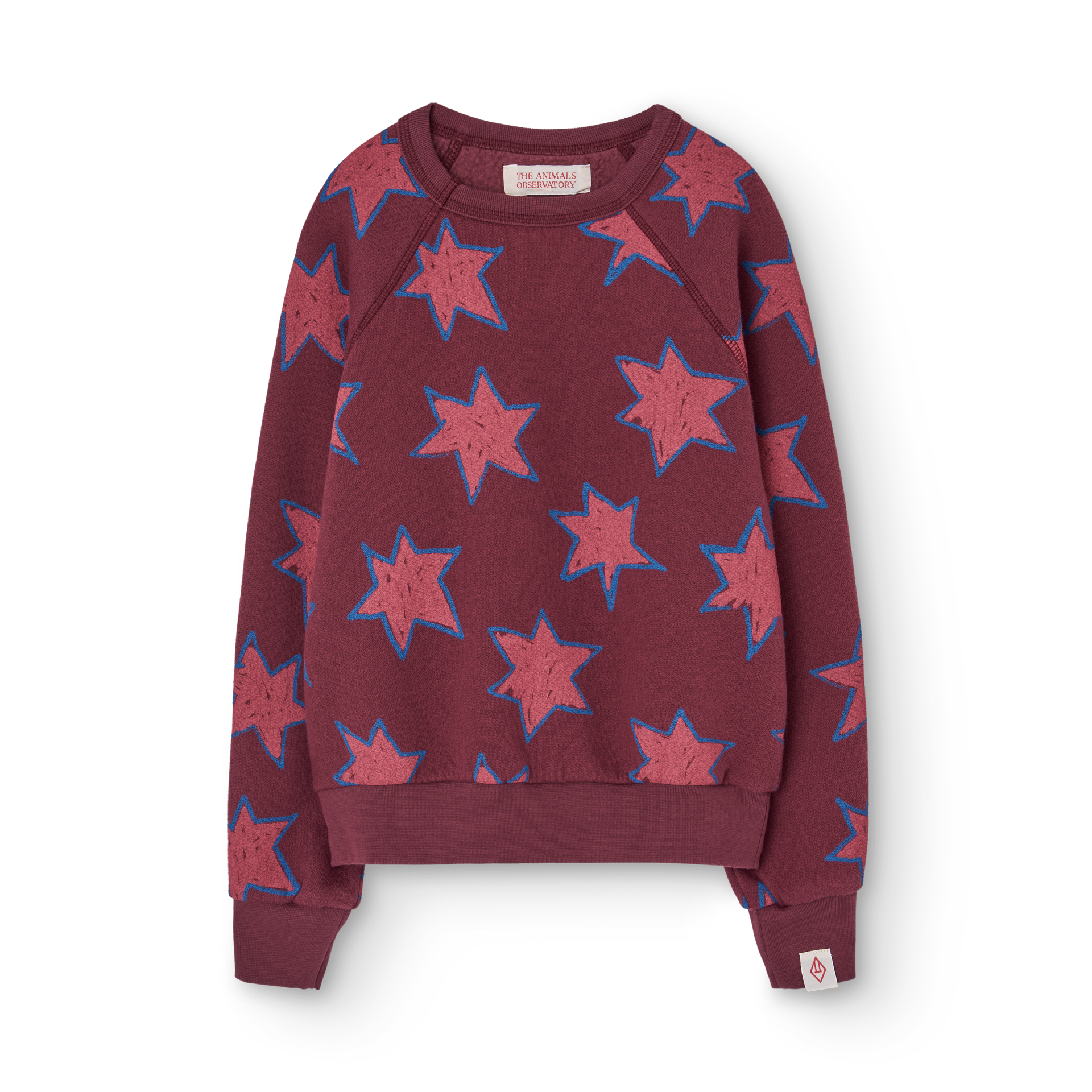 Burgundy Shark sweatshirt with stars