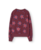 Burgundy Shark sweatshirt with stars