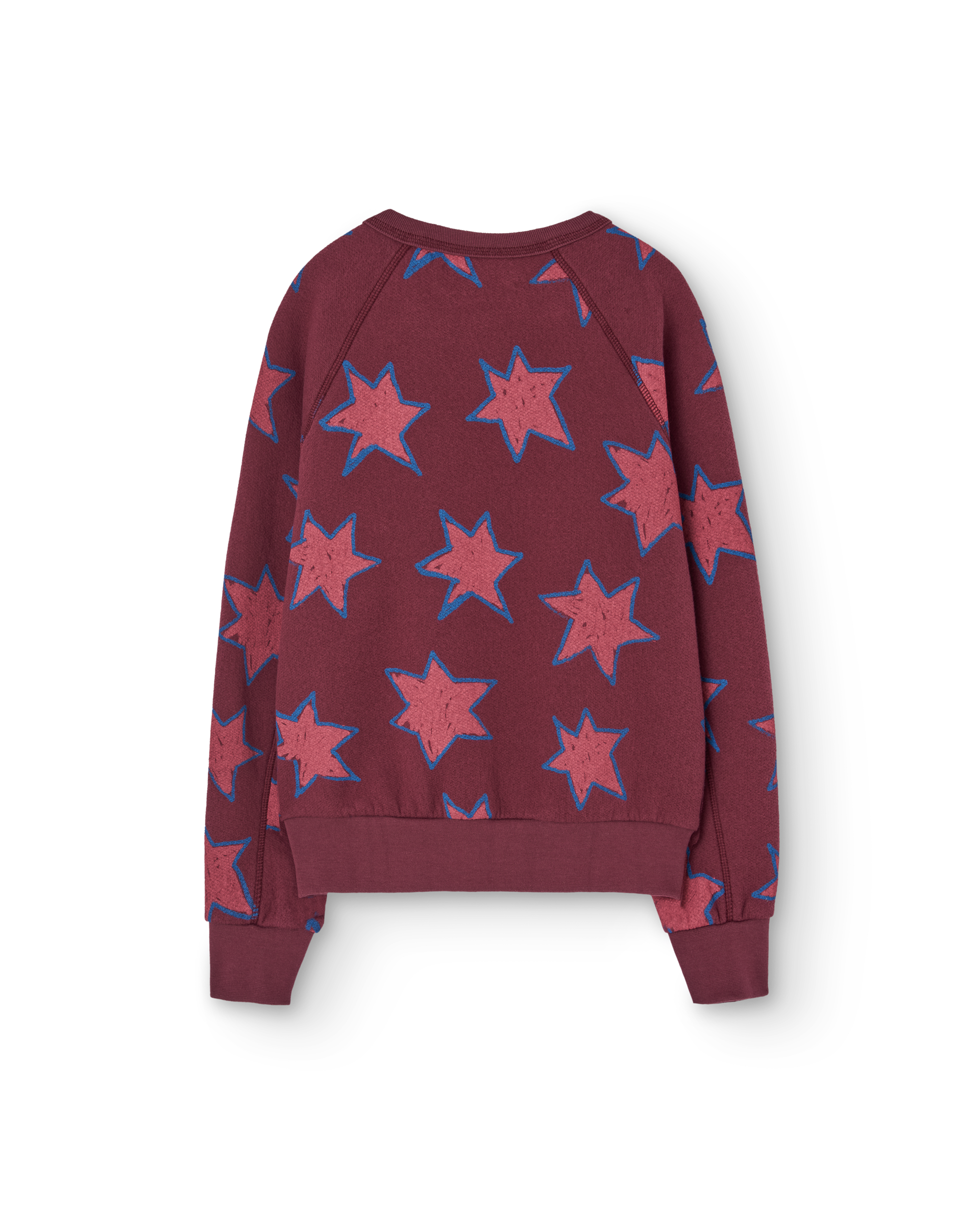 Burgundy Shark sweatshirt with stars