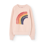 Pink shark sweatshirt with rainbow pattern