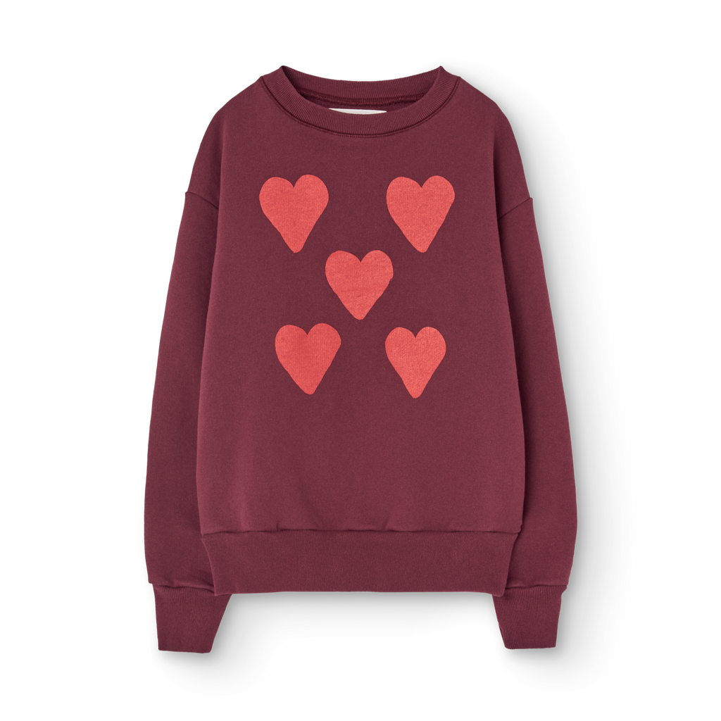Burgundy Bear Hearts Sweatshirt