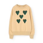 Beige bear sweatshirt with hearts