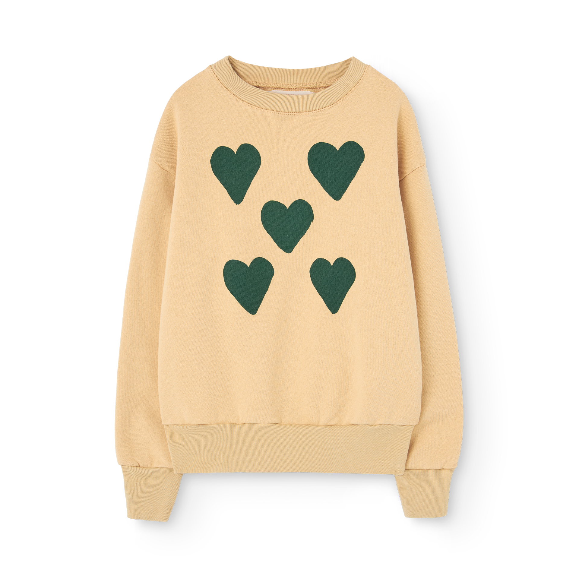 Beige bear sweatshirt with hearts