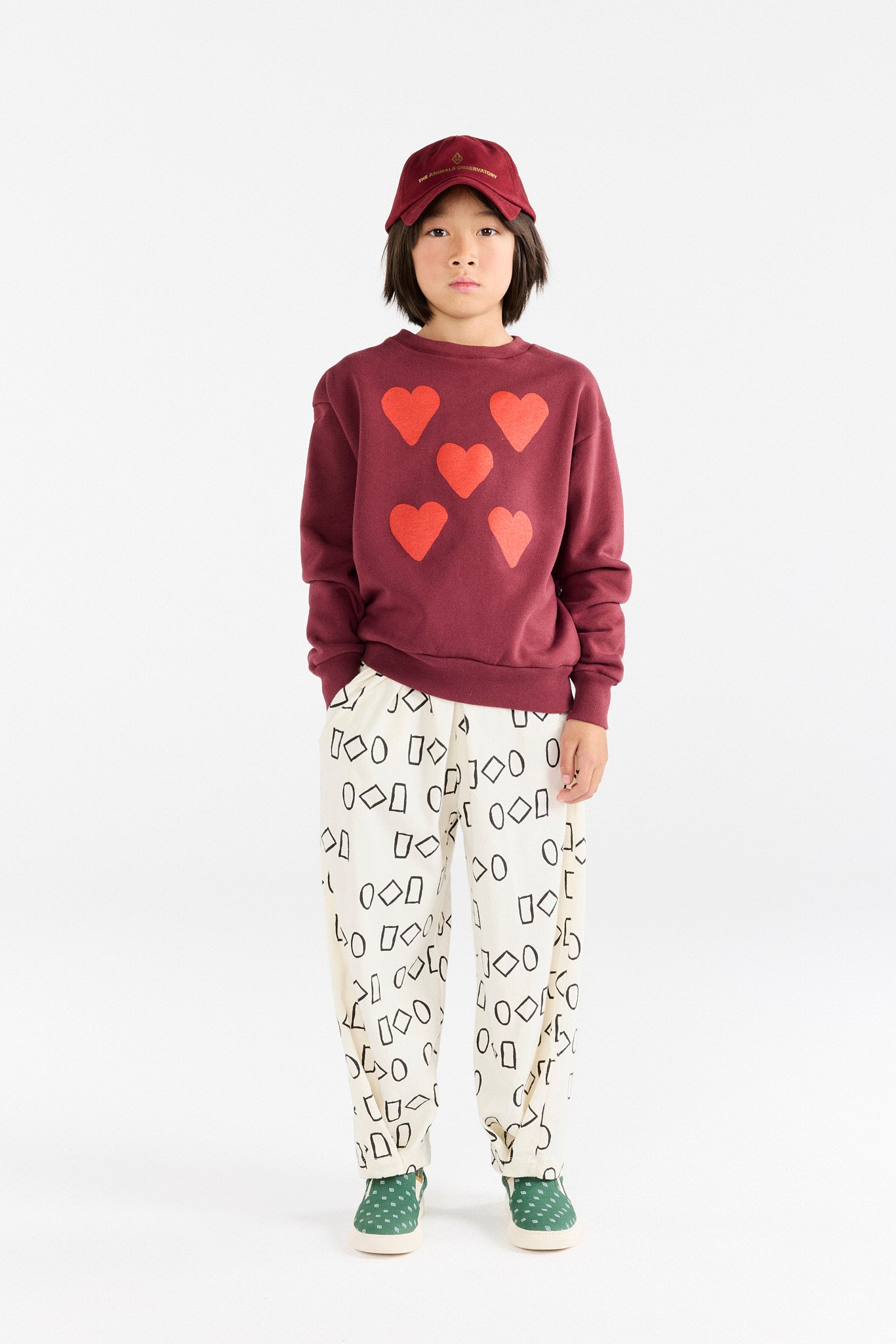 Burgundy Bear Hearts Sweatshirt