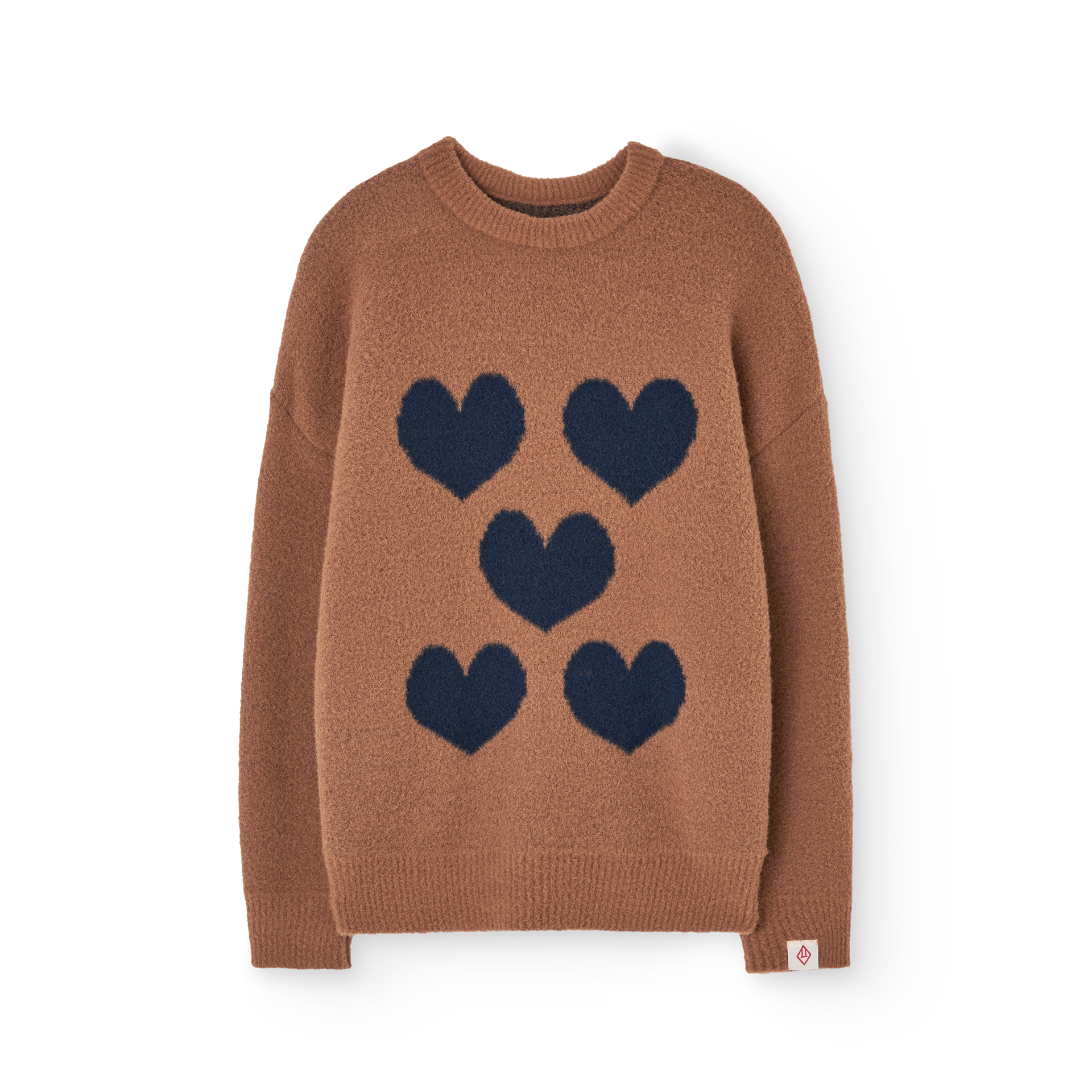 Brown Bull sweater with hearts