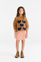 Brown Bull sweater with hearts