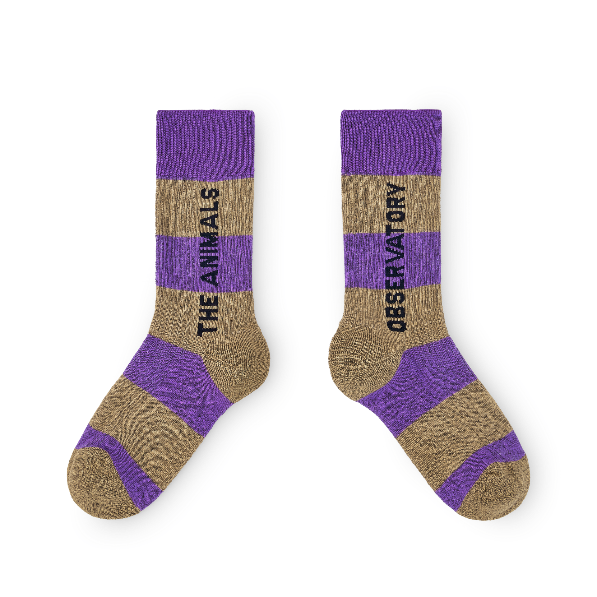 Purple and beige socks