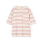 T-shirt Collie rayé rose & écru