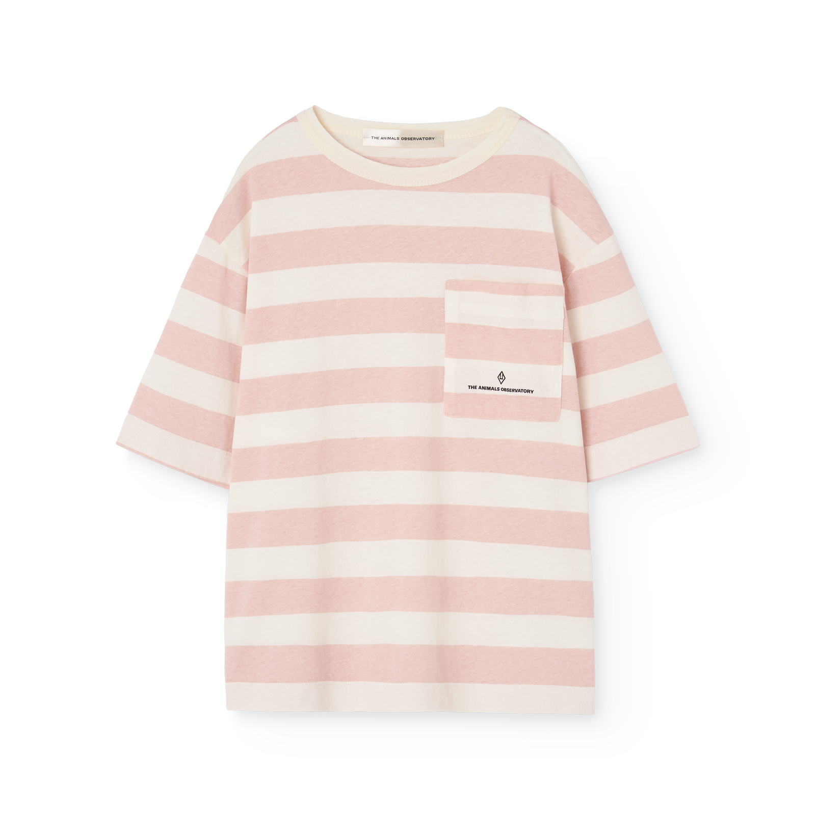 T-shirt Collie rayé rose & écru