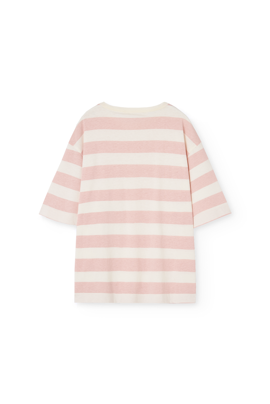 T-shirt Collie rayé rose & écru