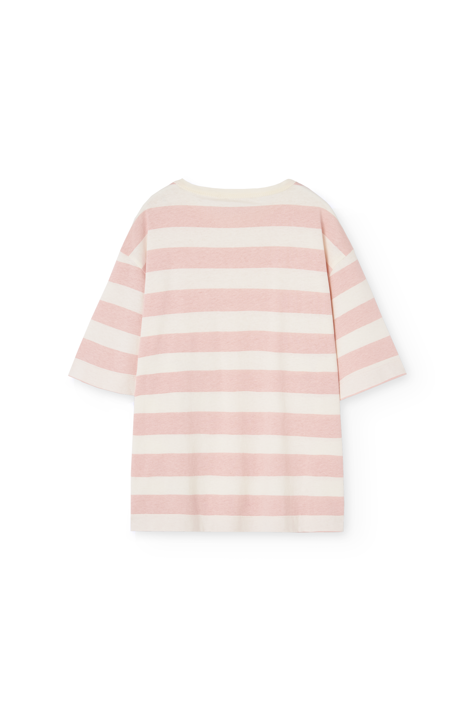 T-shirt Collie rayé rose & écru