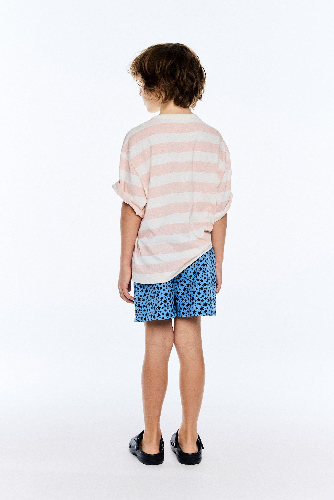 T-shirt Collie rayé rose & écru