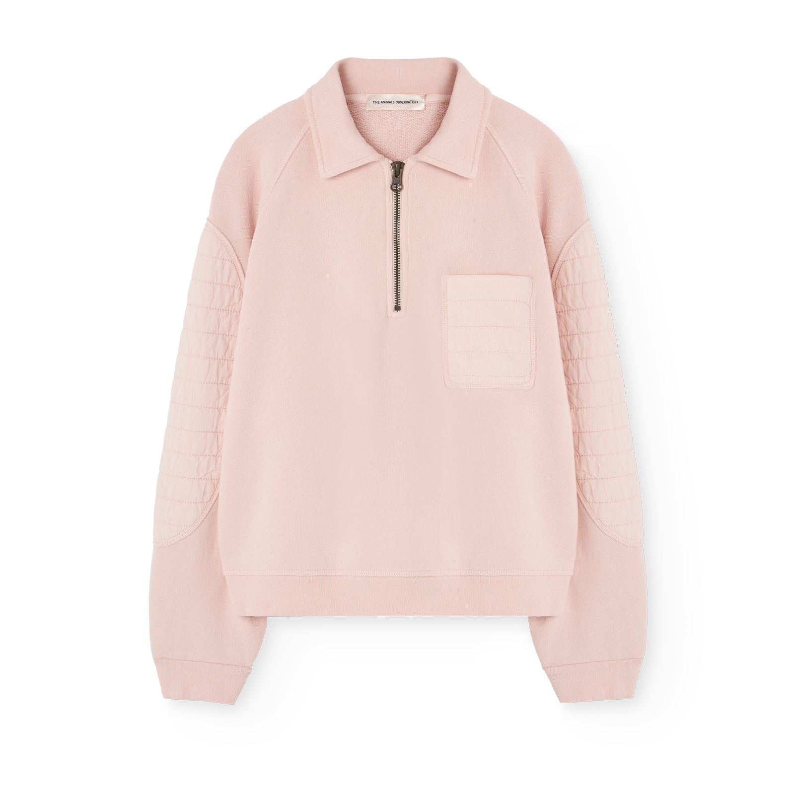 Sweat rose zippé col polo