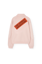 Sweat rose zippé col polo