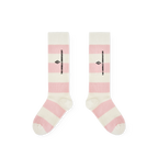 Chaussettes rayées rose