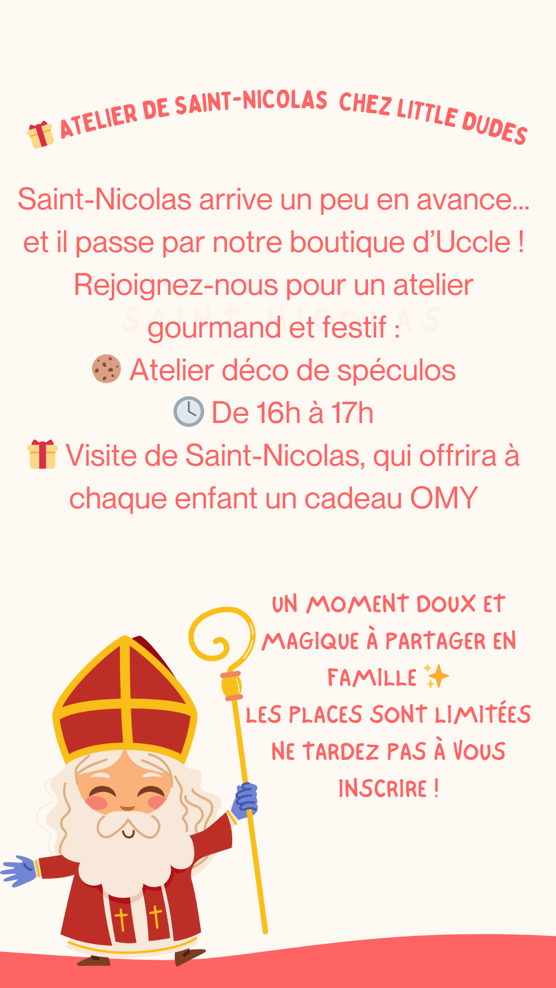 🎁 Atelier de Saint-Nicolas chez Little Dudes le mercredi 26/11