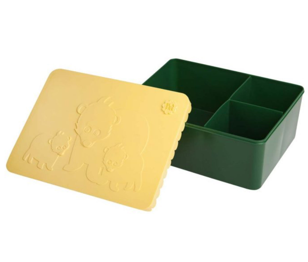 Blafre box 3 compartiments ours vert foncé et jaune clair