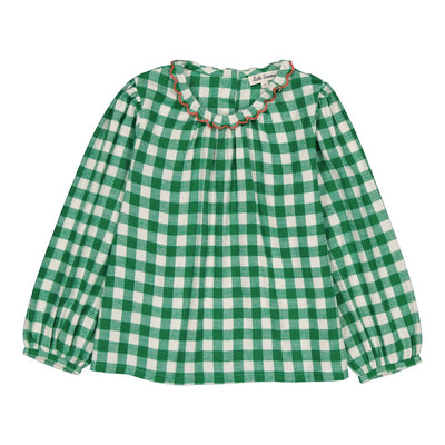 Blouse enfant Hello Simone Blouse Flavie carreaux verts