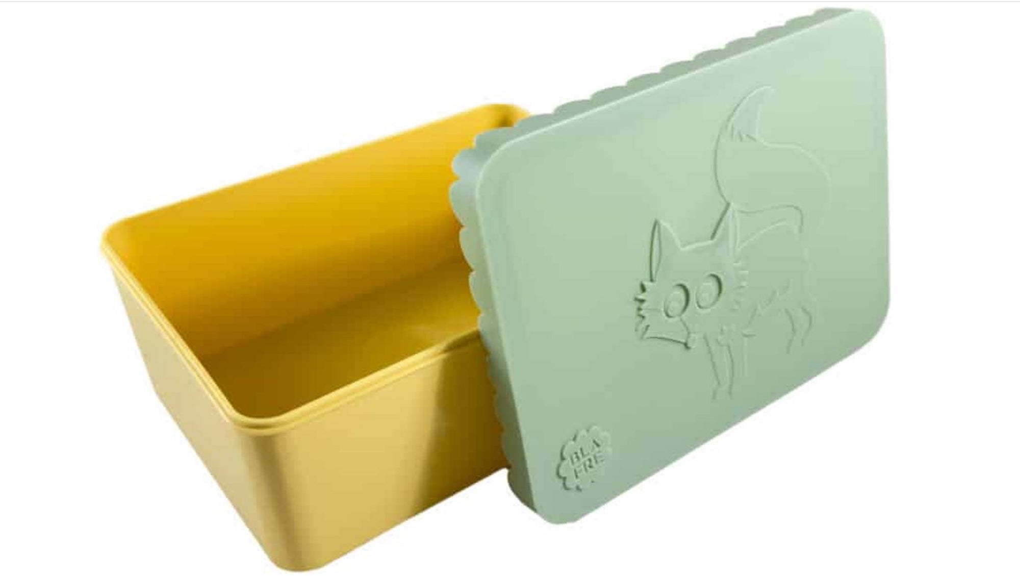 Blafre lunch box 1 compartiment renard vert clair et jaune clair