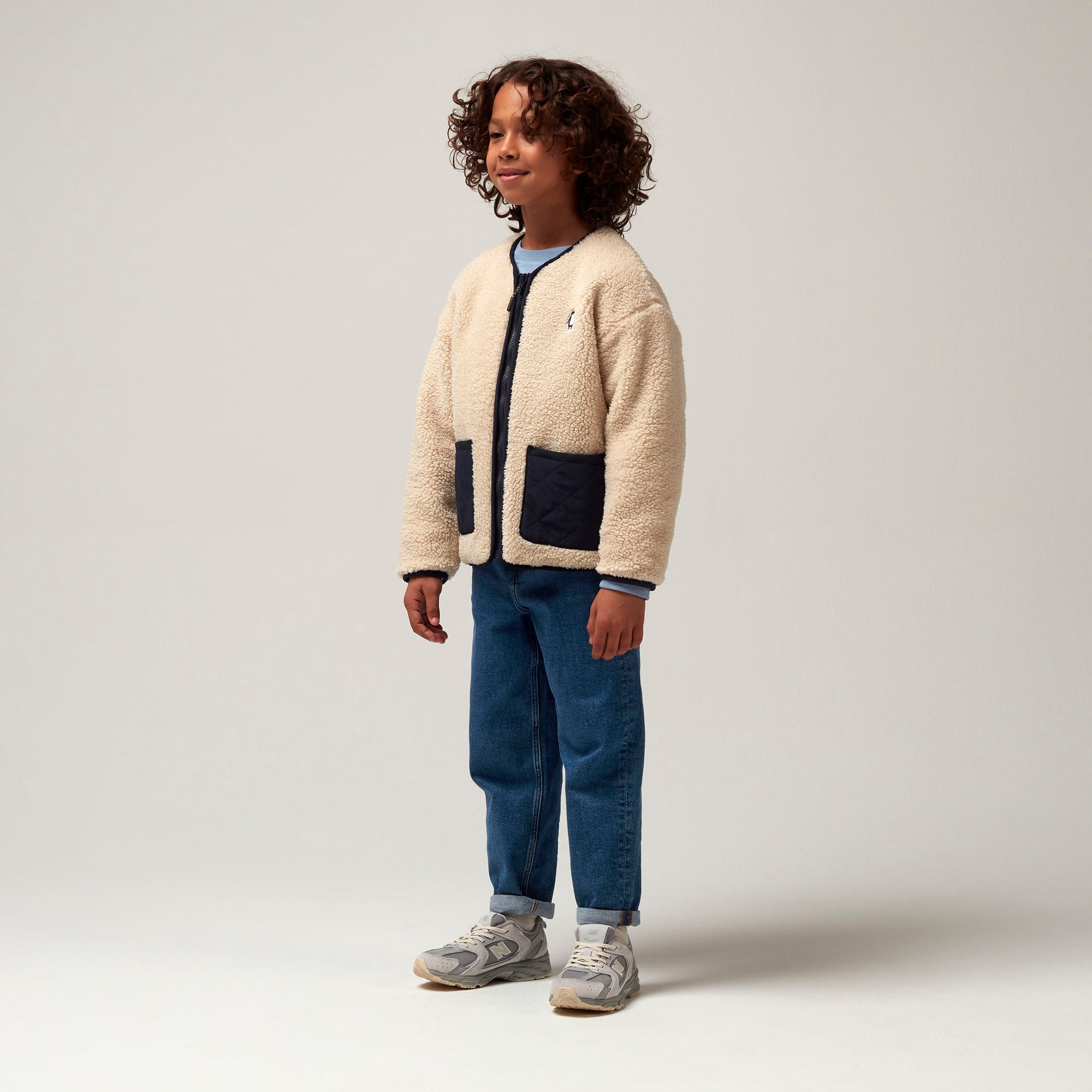 Reversible jacket Sleeping Lion Teddy/Sky Captain Blue
