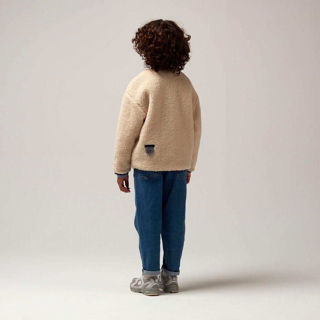 Veste réversible sleeping lion teddy/sky captain blue