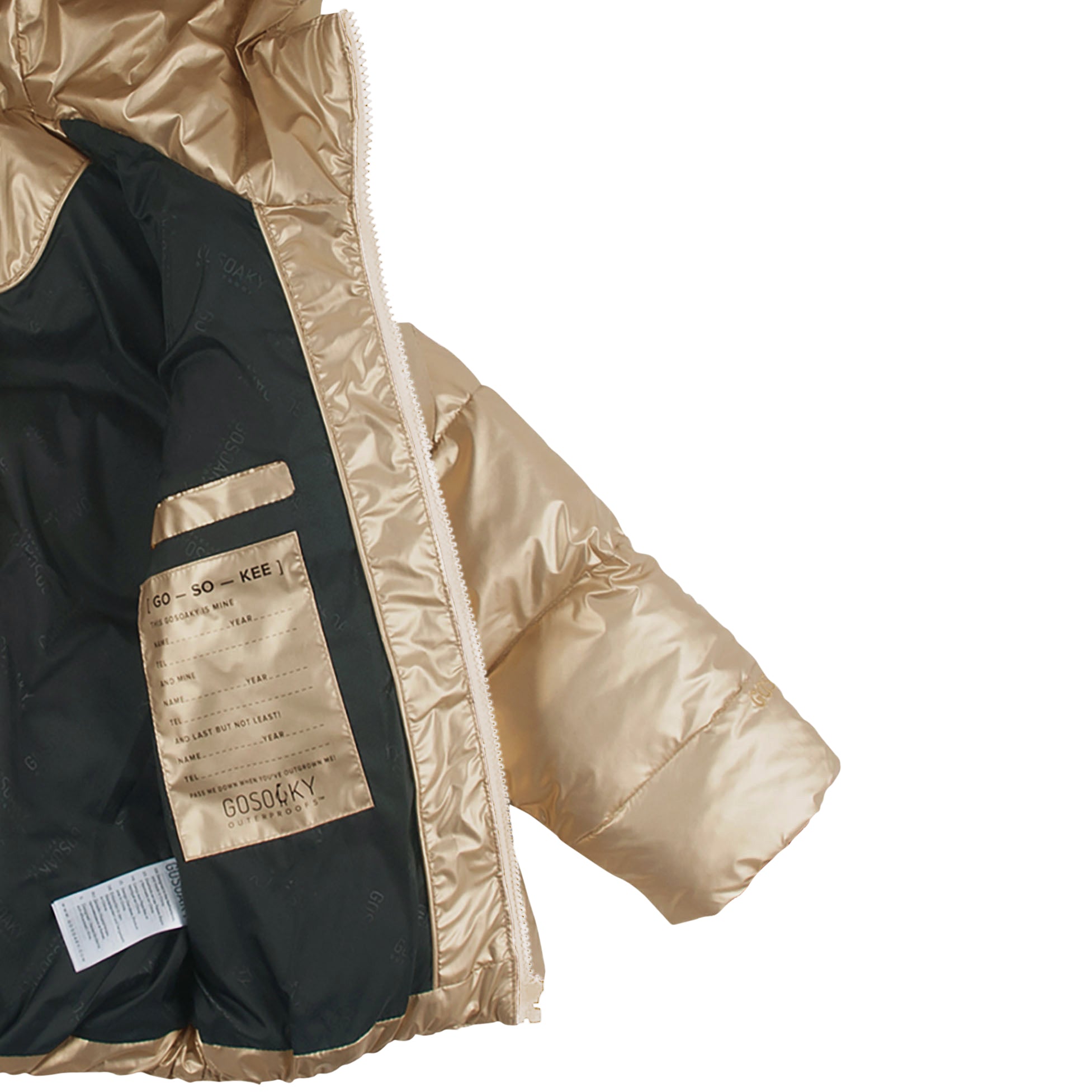 Dragon Eye Puffer Jacket - Gold 