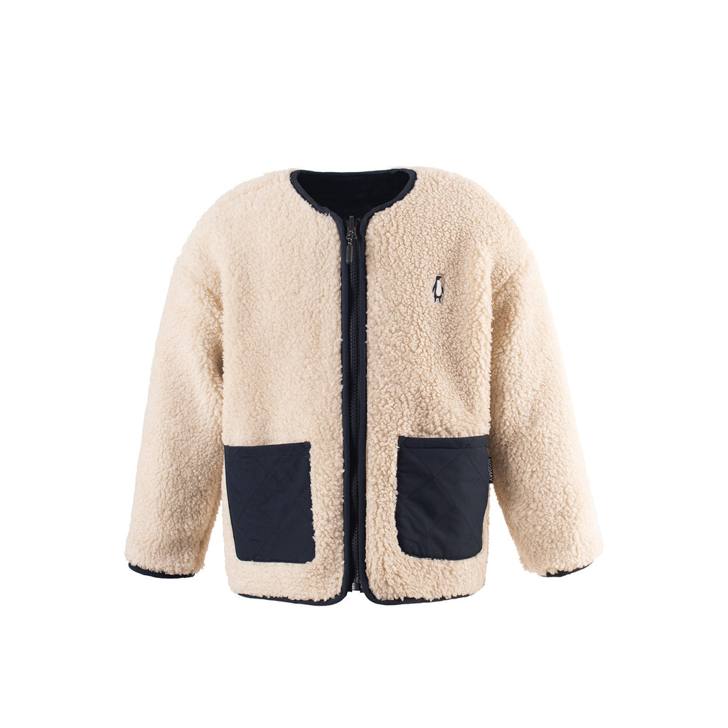 Veste réversible sleeping lion teddy/sky captain blue