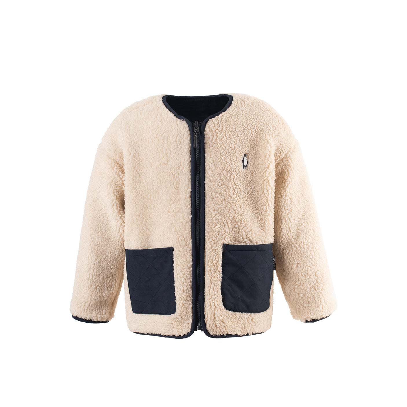 Reversible jacket Sleeping Lion Teddy/Sky Captain Blue