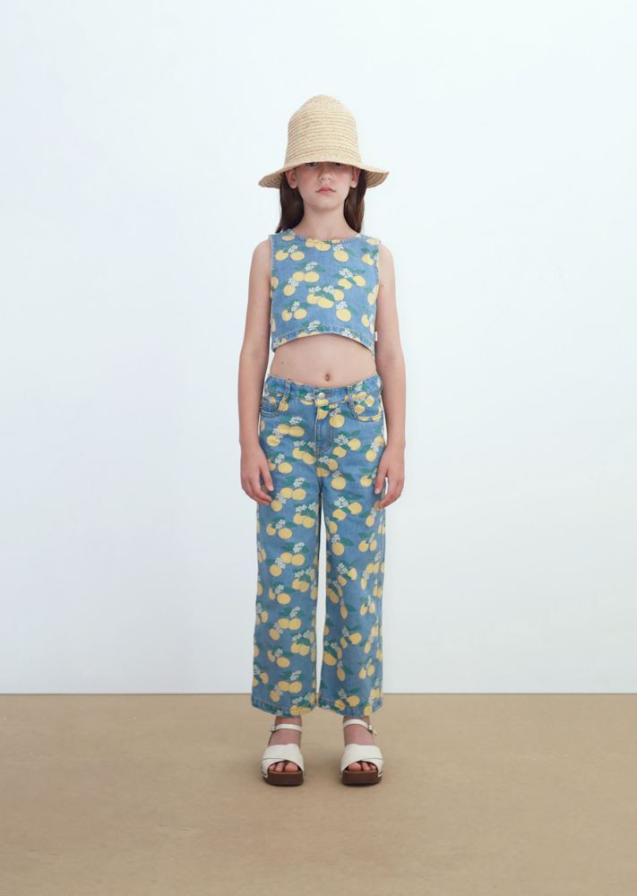 Haut sans Manches à Imprimé Oranges