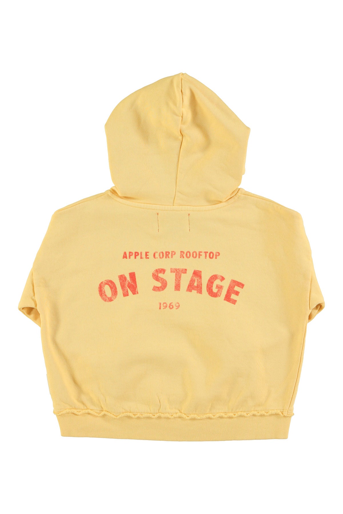 Yellow hoodie to "on internship" print