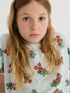 Cropped T-shirt with All Over Juicy Tomato Print