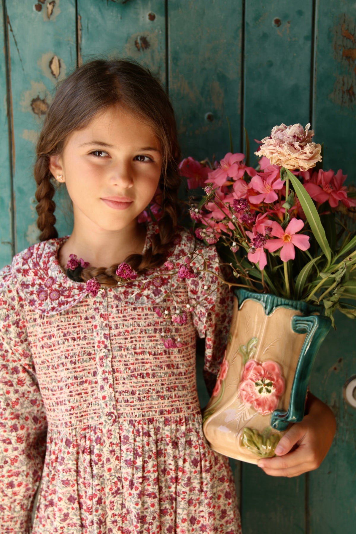 Robe longue Flowers field print