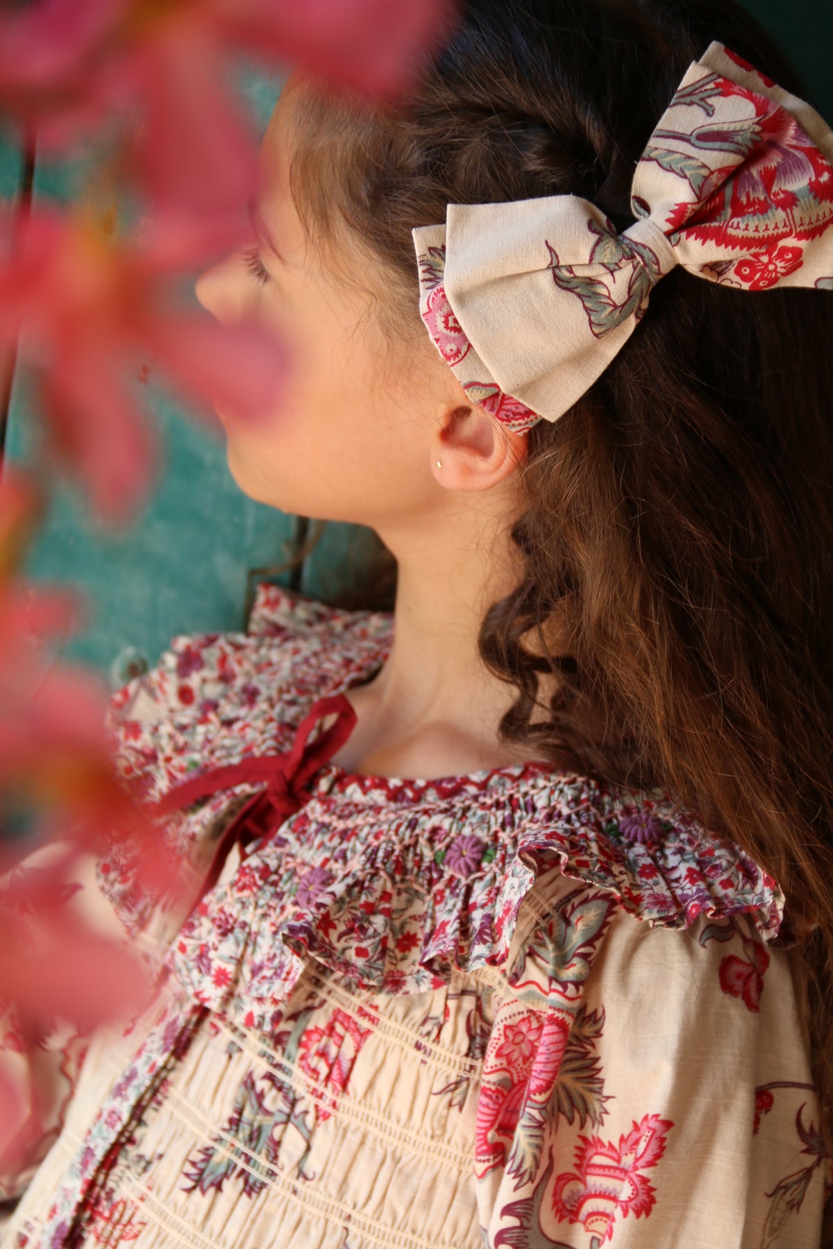 Tunique et barrette Doux rose - vence print