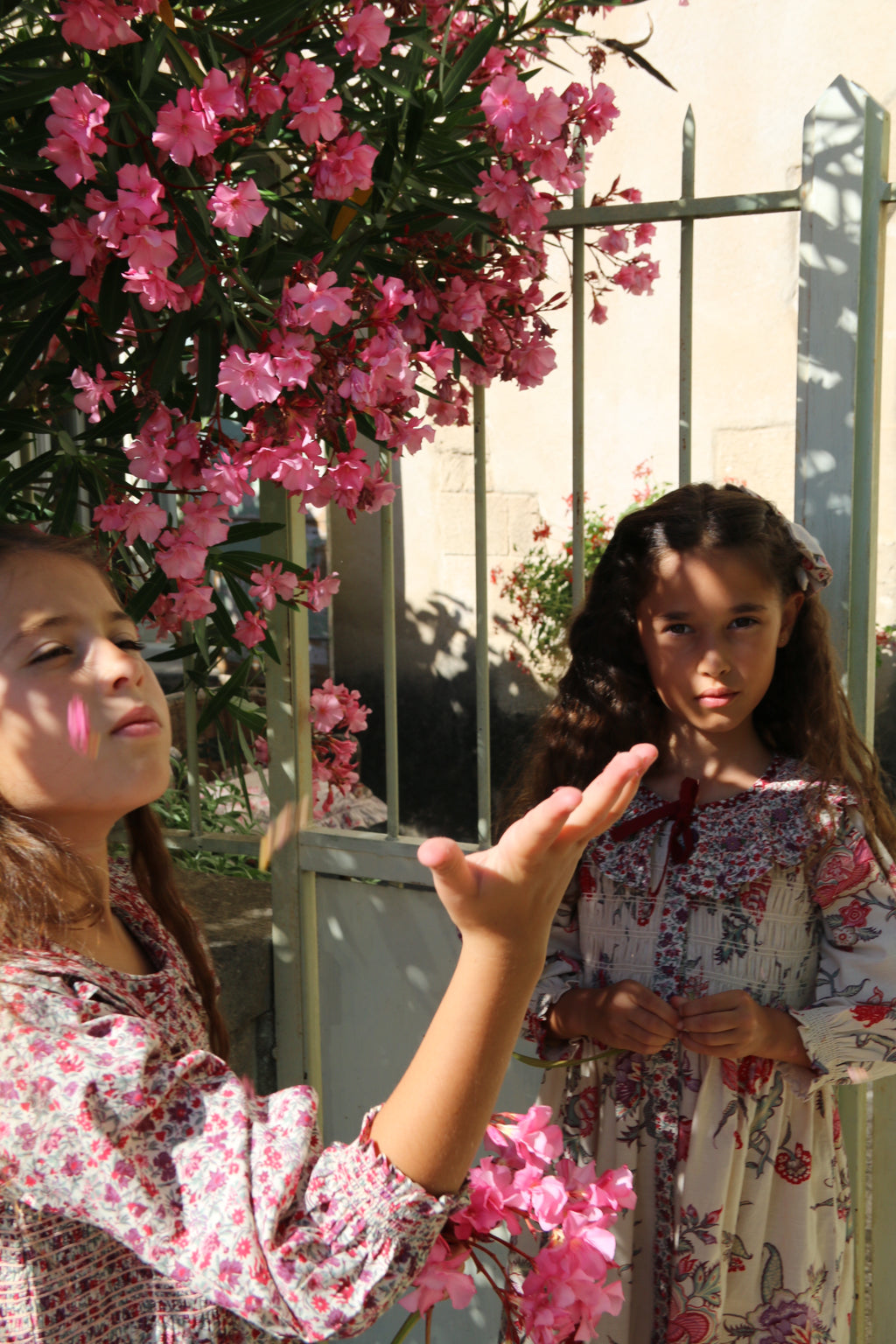 Tunique et barrette Doux rose - vence print