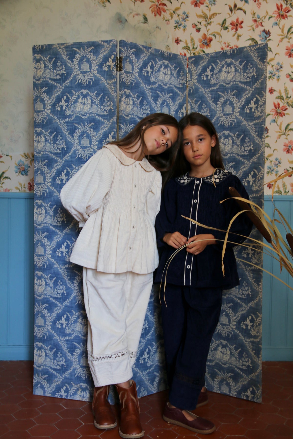 Blouse velours marine