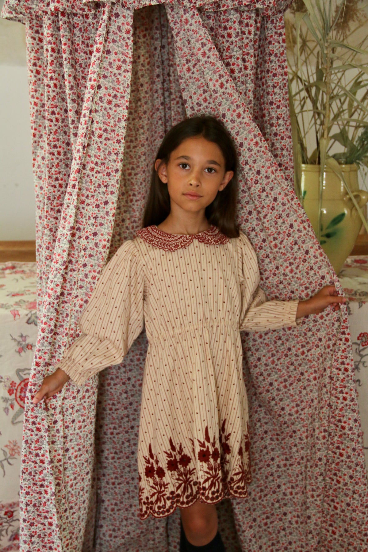 Robe brodée provencal print