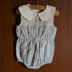 Blue striped baby romper