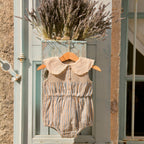 Blue striped baby romper