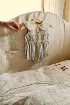 Blue striped baby romper
