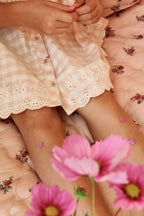 Embroidered short and top set Rose Gingham
