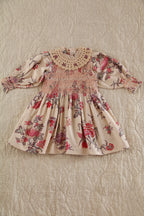 Robe à smocks vence print