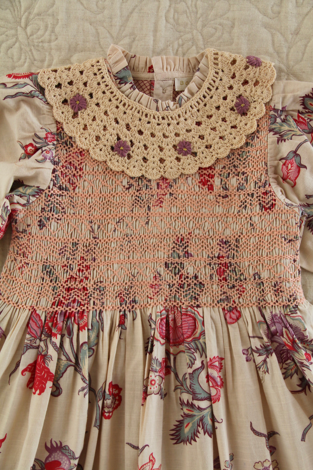 Robe à smocks vence print